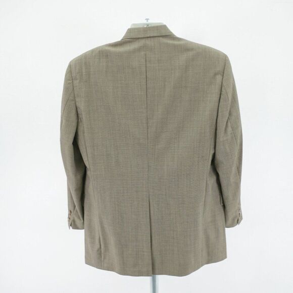 Hart Schaffner Marx Green Tan Nailshead Wool Sport Coat 2 Button 42L - Picture 6 of 11